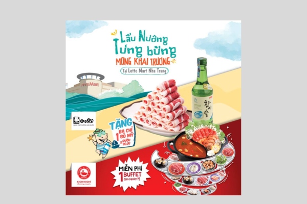 Mẫu tờ rơi khai trương quán ăn thiết kế màu sắc đẹp mắt