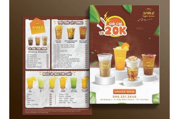 Mẫu tờ rơi trà sữa đẹp, thiết kế theo yêu cầu tại Hà Nội