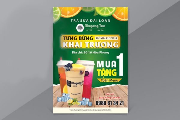 Mẫu tờ rơi trà sữa đẹp, thiết kế theo yêu cầu tại Hà Nội