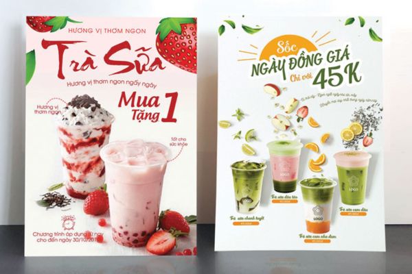 Mẫu tờ rơi trà sữa đẹp, thiết kế theo yêu cầu tại Hà Nội