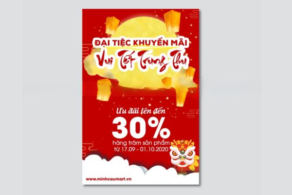 Mẫu tờ rơi trung thu đẹp, thiết kế theo yêu cầu