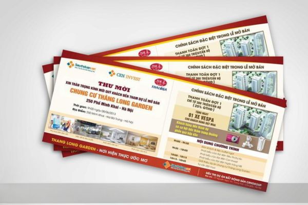 Mẫu vé mời sự kiện đẹp, thiết kế theo yêu cầu