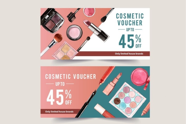 Mẫu voucher giảm giá đẹp mắt cho ngành mỹ phẩm