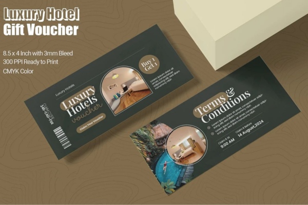 Mẫu voucher khách sạn đẹp mắt ấn tượng