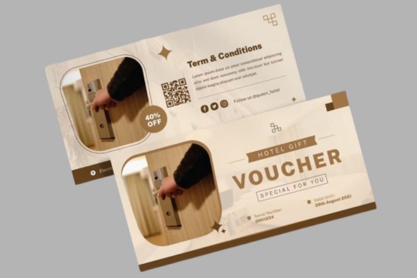 Mẫu voucher khách sạn sang trọng đẹp mắt