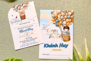 Mẫu thiệp mời thôi nôi đẹp, thiết kế theo yêu cầu