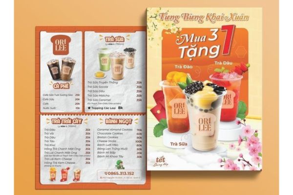 Mẫu tờ rơi trà sữa đẹp, thiết kế theo yêu cầu tại Hà Nội
