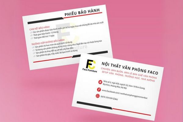 Mẫu card visit nội thất đẹp, chất lượng cao tại Hà Nội