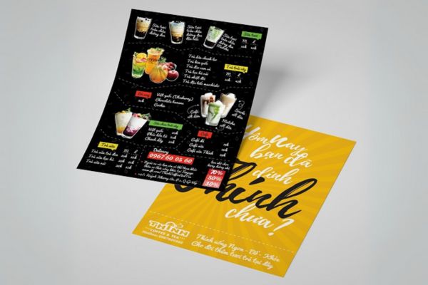 Mẫu tờ rơi menu đẹp, thiết kế theo yêu cầu tại Hà Nội