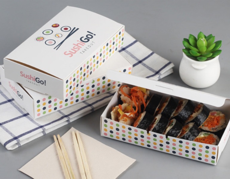 Chất liệu in hộp giấy đựng kimbap an toàn
