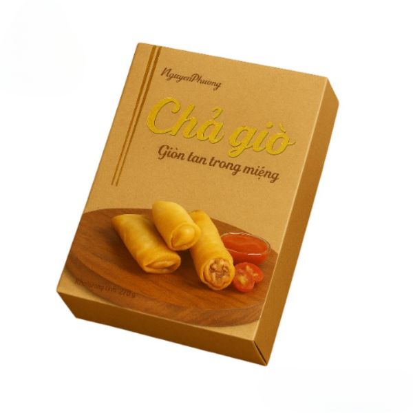 In hộp giấy đựng chả giò giá rẻ, thiết kế theo yêu cầu