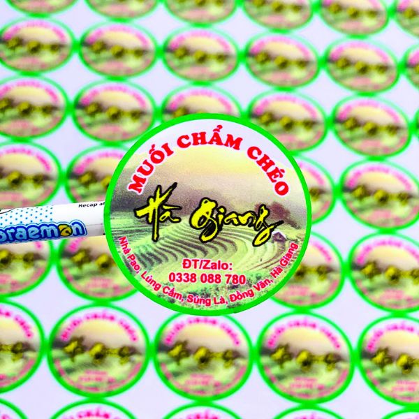 In tem nhãn chẩm chéo đẹp, giá rẻ, lấy nhanh