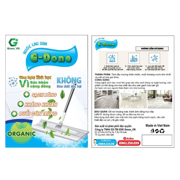 In tem nước lau sàn đẹp, lấy nhanh tại Hà Nội