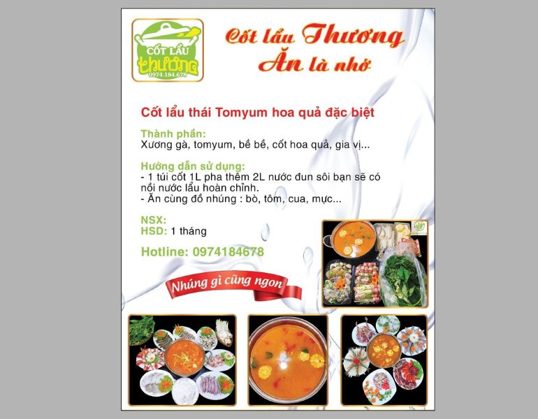 In tem nhãn nước cốt lẩu nhanh chóng