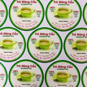 In tem trà mãng cầu giá rẻ, lấy nhanh tại In Hoa Long