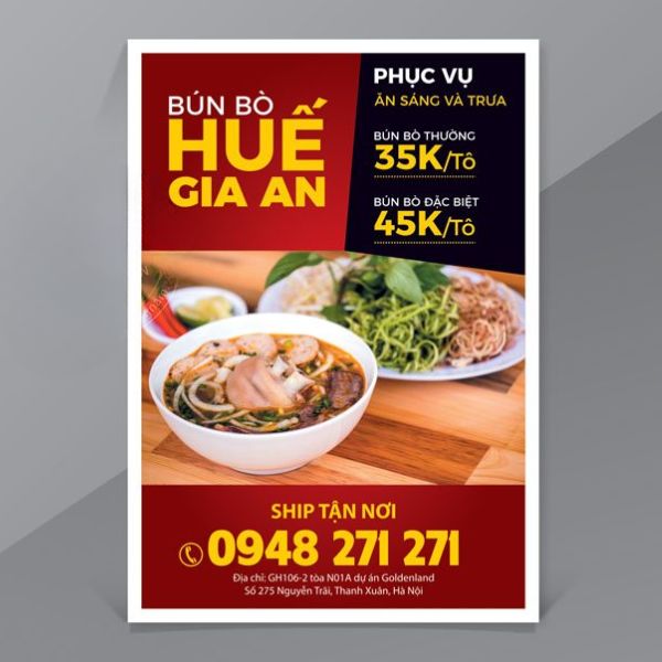 In tờ rơi quảng cáo đồ ăn đẹp, thiết kế theo yêu cầu