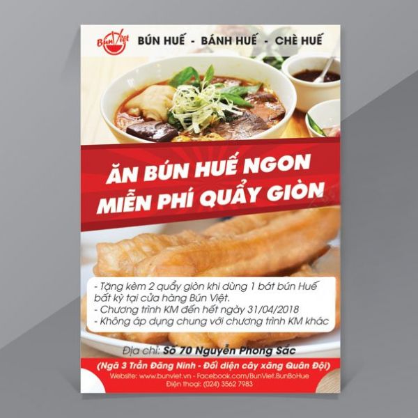 In tờ rơi quảng cáo đồ ăn đẹp, thiết kế theo yêu cầu