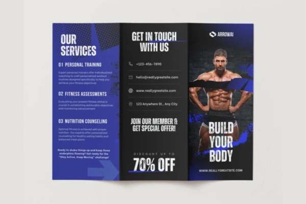 In Hoa Long nhận thiết kế và in ấn mẫu brochure gym chuyên nghiệp