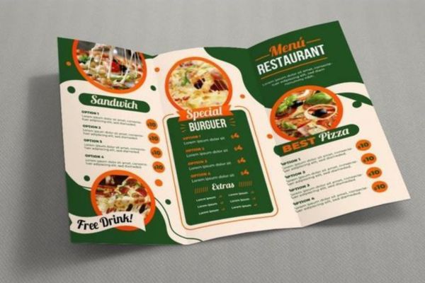 Mẫu brochure menu đẹp, thiết kế theo yêu cầu
