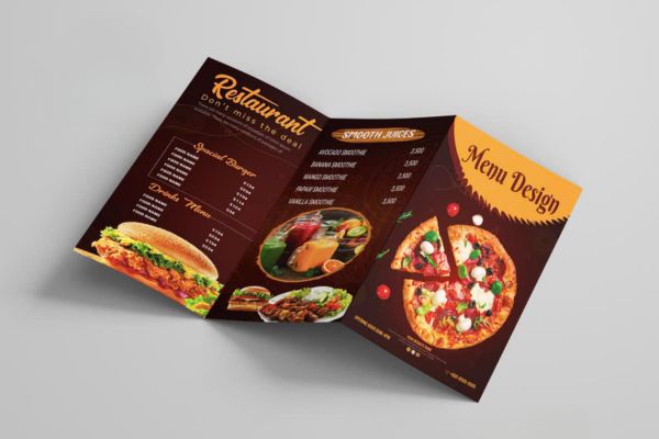 Mẫu brochure menu đẹp, thiết kế theo yêu cầu