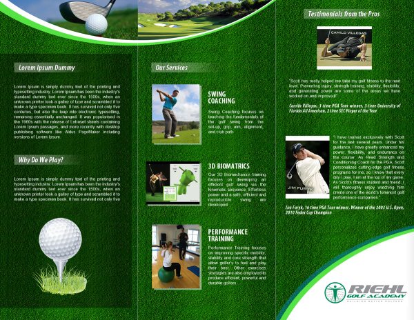 In Hoa Long nhận thiết kế và in ấn mẫu brochure thể thao golf