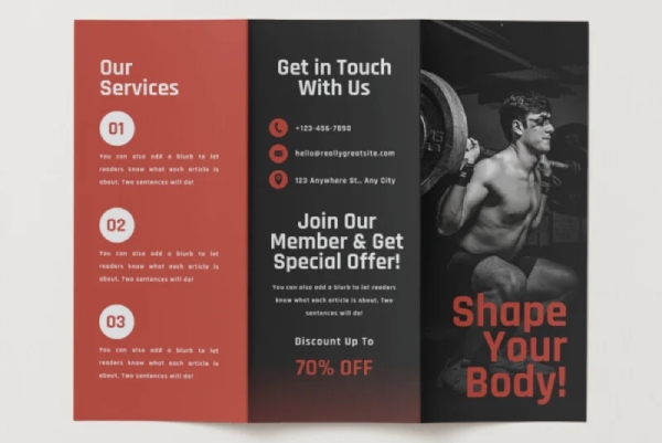 IN Hoa Long nhận thiết kế và in ấn mẫu brochure thể thao gym