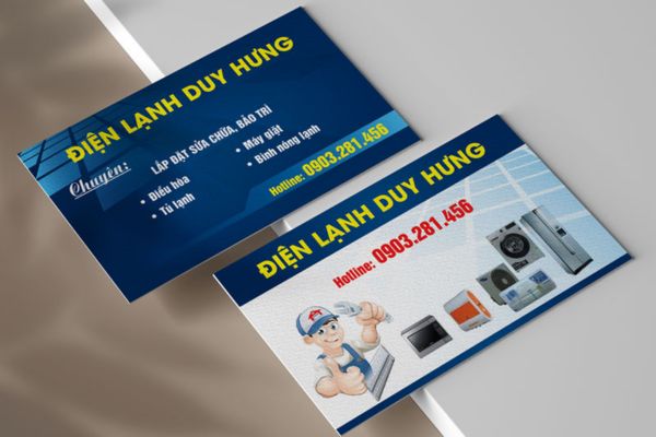 Mẫu card visit điện lạnh đẹp, thiết kế theo yêu cầu