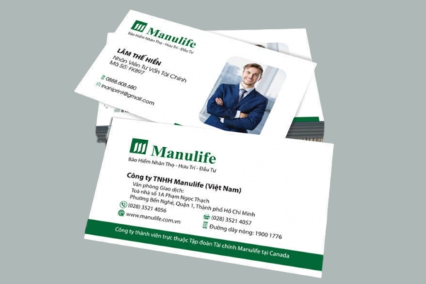 Mẫu card visit bảo hiểm Manulife