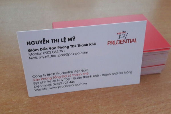 Mẫu card visit bảo hiểm Prudential đẹp mắt