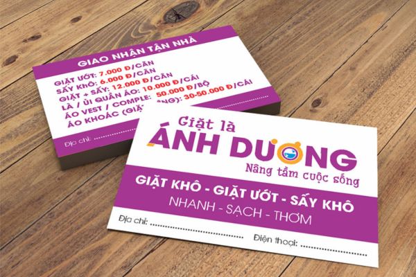 Mẫu card visit giặt là đẹp, thiết kế theo yêu cầu