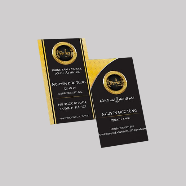 In Hoa Long nhận thiết kế và in ấn mẫu card visit karaoke hình chữ nhật đứng