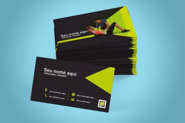 Mẫu card visit phòng gym tích hợp tính năng QR