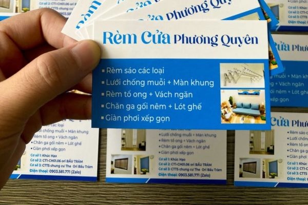 In Hoa Long nhận thiết kế và in ấn mẫu card visit rèm cửa giá rẻ