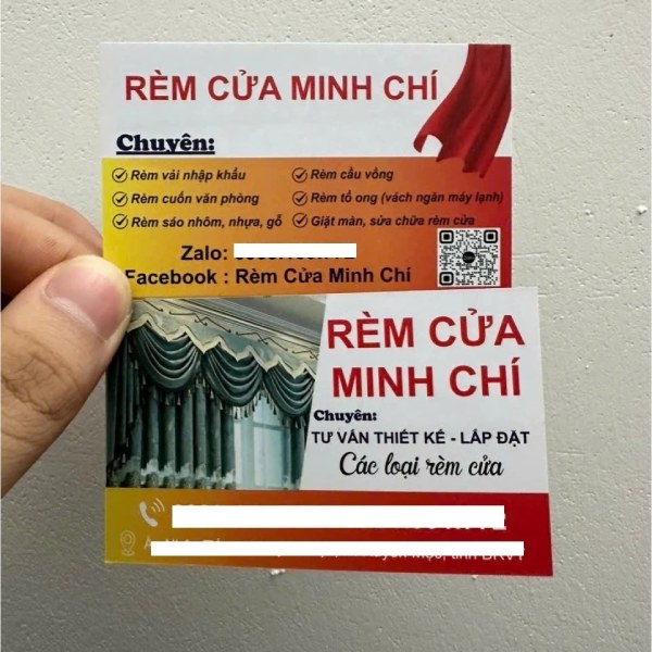 In Hoa Long nhận thiết kế và in ấn mẫu card visit rèm cửa lấy ngay