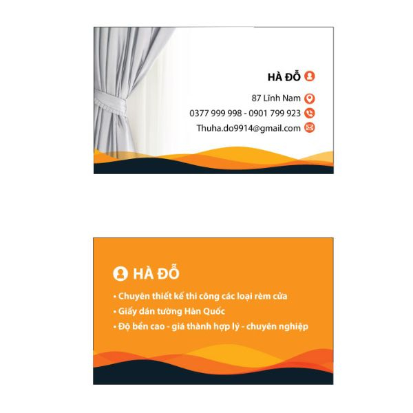 In Hoa Long nhận thiết kế và in ấn mẫu card visit rèm cửa sang trọng