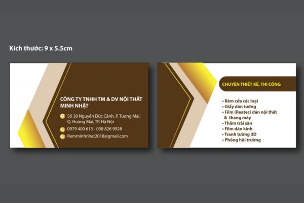 In Hoa Long nhận thiết kế và in ấn mẫu card visit rèm cửa số lượng ít