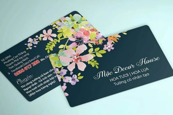 Mẫu card visit shop hoa đẹp mắt ấn tượng