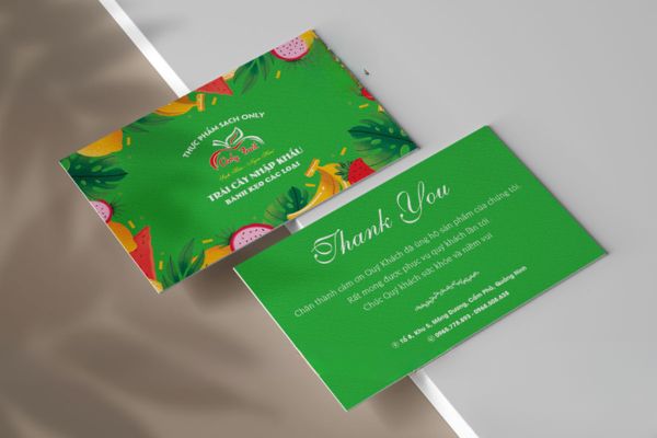 Mẫu card visit trái cây đẹp, thiết kế theo yêu cầu