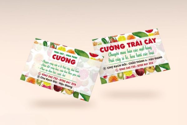 Mẫu card visit trái cây đẹp, thiết kế theo yêu cầu