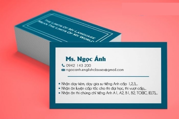 In Hoa Long nhận thiết kế và in ấn Mẫu card visit trung tâm anh ngữ cá nhẫn