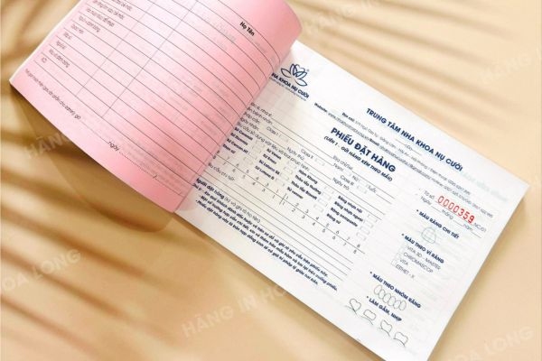 In Hoa Long nhận thiết kế và in ấn mẫu hóa đơn nha khoa đẹp