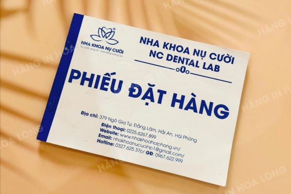 In Hoa Long nhận thiết kế và in ấn mẫu hóa đơn nha khoa theo yêu cầu