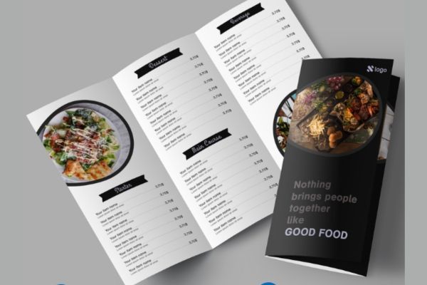 Mẫu brochure menu đẹp, thiết kế theo yêu cầu