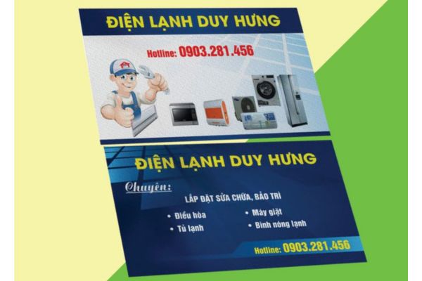 Mẫu card visit điện lạnh đẹp, thiết kế theo yêu cầu