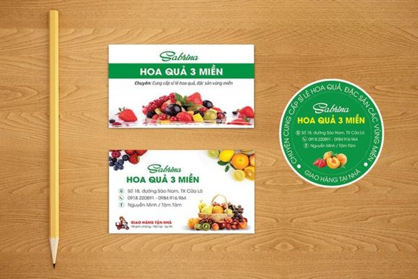 Mẫu card visit trái cây đẹp, thiết kế theo yêu cầu