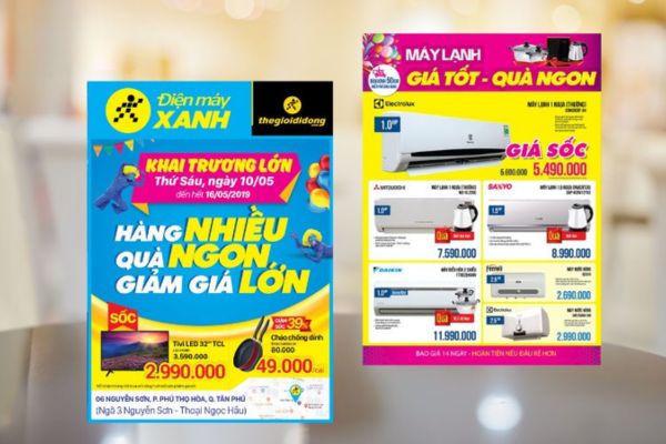 Mẫu tờ rơi điện máy đẹp, thiết kế theo yêu cầu