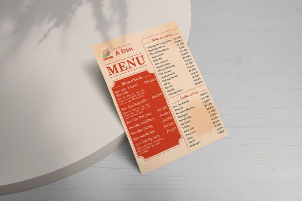 Mẫu tờ rơi menu đẹp, thiết kế theo yêu cầu tại Hà Nội