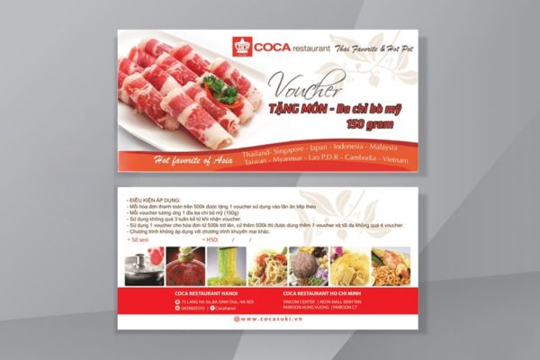 Mẫu voucher nhà hàng giá rẻ, mẫu đẹp tại Hà Nội
