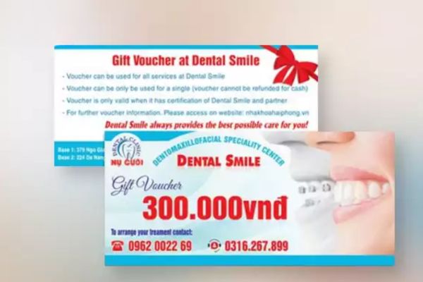 Mẫu voucher nha khoa đẹp, thiết kế theo yêu cầu