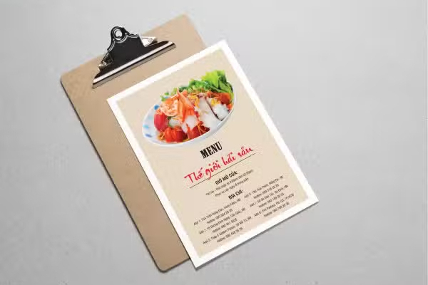 In Hoa Long nhận thiết kế và in ấn mẫu menu hải sản chuyên nghiệp